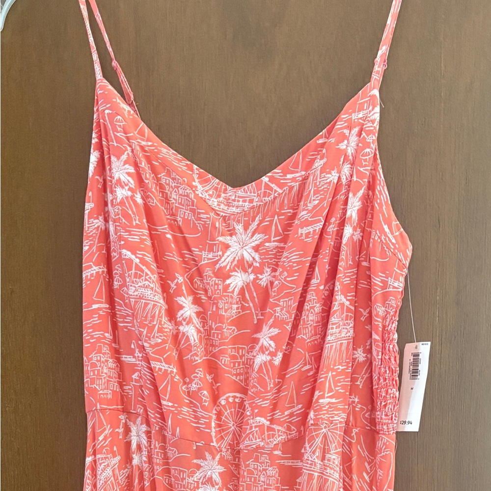 Old Navy Coral and White Dress